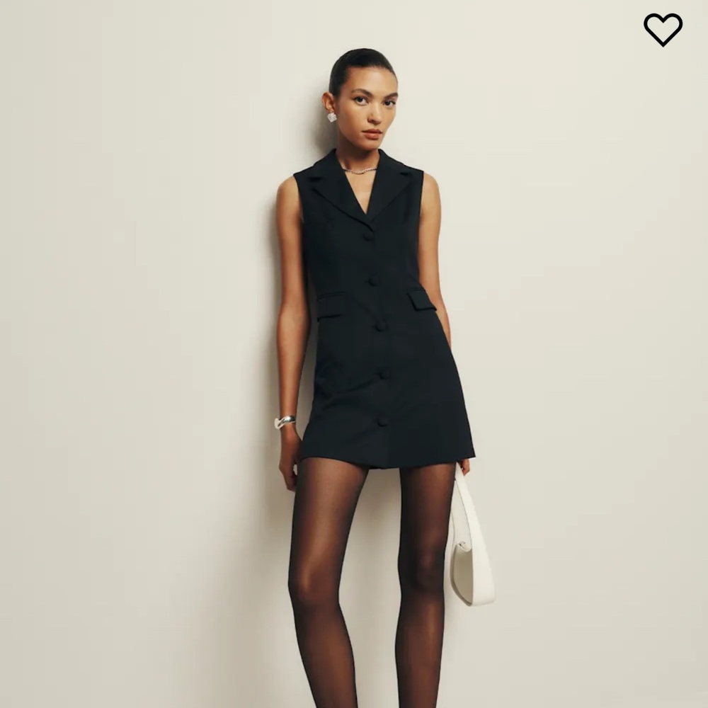 Reformation Acelynn Dress Black - Size 8